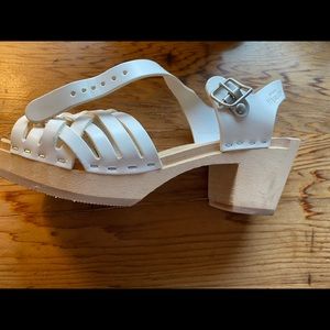 COPY - Size 39 white Swedish Hasbeens. Great condition, worn once for wedding d…